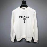 Prad a Sweatshirt Classic Logo Printed Pattern for Men and Women Couples Loose Joker Handsome Simple Pendant Student Bottoming Sweatshirt.