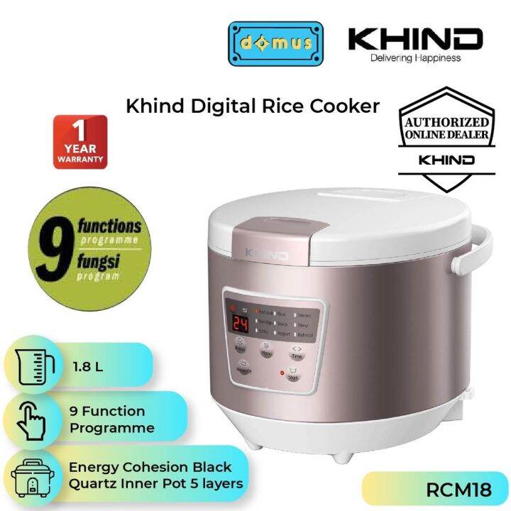Khind Digital Rice Cooker (1.8L) RCM18 Lazada