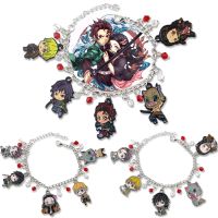 Anime Demon Slayer Kimetsu no Yaiba Bracelet Kamado Tanjirou Nezuko Agatsuma Zenitsu Rengoku Kyoujurou cute fun Alloy Bracelets