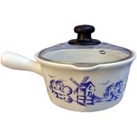 Jingdezhen Treasure Ceramic Small Milk Boiling Pot Casserole Baby Food Pot Cartoon Pattern Porridge Pot Single Handle Small Stew Pot Direct Sales