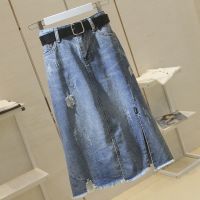 【CW】 S-5XL 2 Pieces ON Sale New 2022 Ladies A Denim Skirt Jupe Faldas Korean