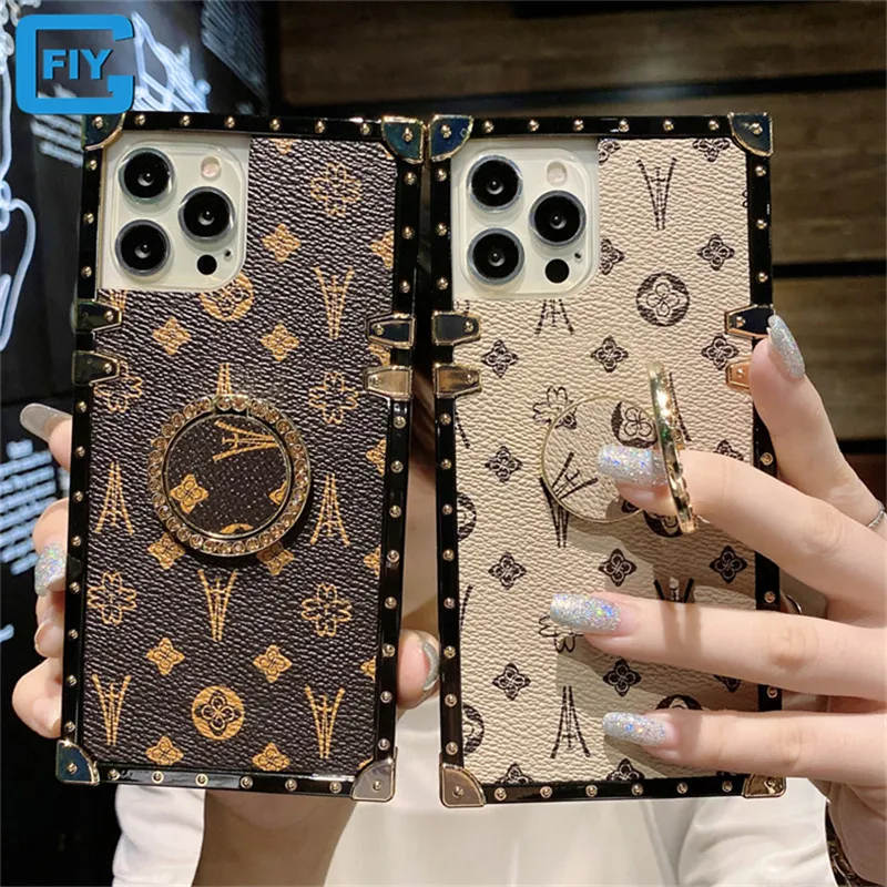 Luxury Brand Square Leather Phone Case For Xiaomi Poco X3 M3 11