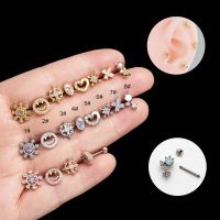 1 Piece Smile Face Cross Heart Shape Tragus Stainlss Steel Helix Earring Tragus Piercing 20Gauge with Zircon