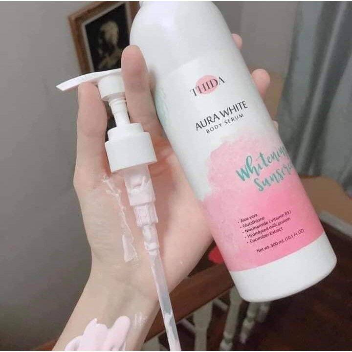 thida-aura-white-body-serum-โลชั่นผิวขาว-โลชั่นออร่าไวท์-โลชั่นธิดา-ยิ่งทายิ่งขาว-ผิวพรรณ-ขาวใส-ขนาด-300ml