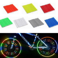 12Pcs จักรยานสะท้อนแสง DIY Stripe Spoke Bike Reflector เหล็กลวดโคมไฟซี่กลางแจ้งคำเตือนความปลอดภัยขี่จักรยาน Reflector Tape