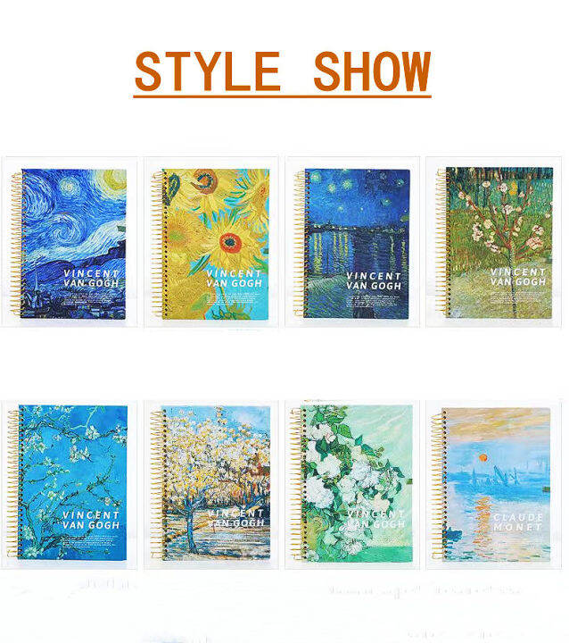 A4 Van Gogh Spiral Sketchbook Big Thick Drawing Notebook College Sketch Pad  Art School Supplies