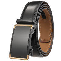 【COD/Ready Stock】Men Belt New Mens Two-layer Cow Leather Belt 100% Genuine Leather 3.5cm Business Casual Automatic Buckle Belts for Men 110-125cm