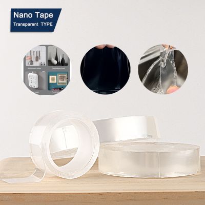 1M/3M/5M Nano Tape Waterproof Transparent Double Sided Tape Wall Stickers Reusable Heat Resistant Bathroom Home Decoration Tapes Adhesives  Tape