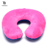 TONGBAO01 1PC Inflatable Travel Neck pillow PVC U-shape หมอนนุ่มสำหรับรถพนักพิงศีรษะอากาศ