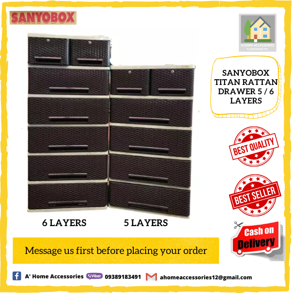 Sanyobox Titan Rattan Drawer 5,6 Layers Lazada PH