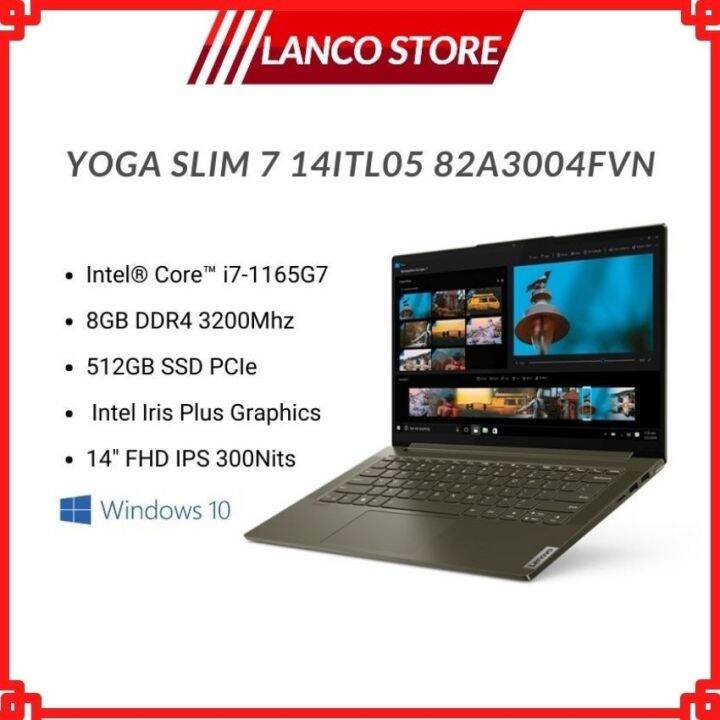 Freeship] Laptop Lenovo Yoga Slim 7 14ITL05 14inch FHD (82A3004FVN)/ Dark  Moss/ Core i7-1165G7/