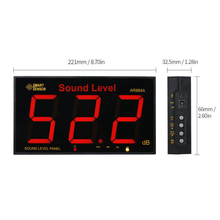 kkmoon-ar884a-sound-level-meter-หน้าจอใหญ่-lcd-ติดผนังดิจิตอลแบบดิจิตอล-noiseless-decibel-ตัวทดสอบติดตามเครื่องมือวัด30-130db-ช่วงการวัด