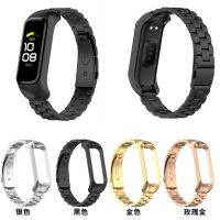 สำหรับ Samsung Galaxy Fit2 สายนาฬิกาโลหะ ซัมซุง SM-R220 สร้อยข้อมือสามลูกปัดสแตนเลสสายรัดข้อมือ