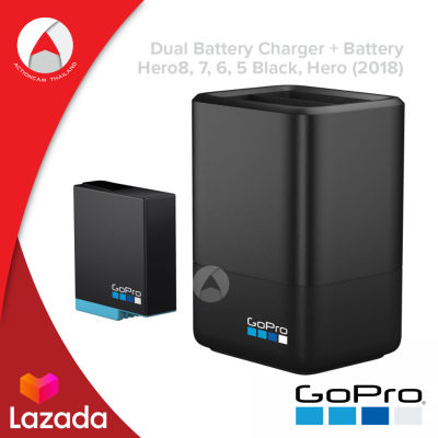 Gopro Dual Battery Charger + Battery (HERO 8 Black/HERO 7 Black/HERO 6 Black) แท่นช่าร์ต และ แบตเตอรี่ กล้องโกโปร แท้ (GO-AJDBD-001)