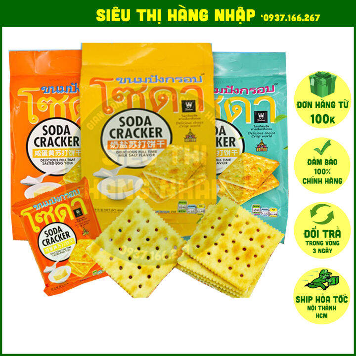Bánh quy lạt Soda Cracker Thái Lan 400g hù hợp người ăn kiêng và tiểu