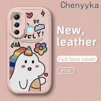 เคส Chenyyka สำหรับ Infinix เคสโทรศัพท์หนังนิ่มลายการ์ตูนหลากสีน่ารักยูนิคอร์นนำโชคคุณภาพสูงได้สำหรับ Infinix เคสป้องกันกล้องคลุมทั้งหมดเคสกันกระแทกขอบสีอ่อน