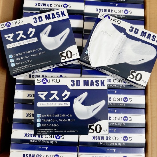 Khẩu trang 3d mask sajko kháng khuẩn 99% chống bụi mịn hộp 50 chiếc - ảnh sản phẩm 1