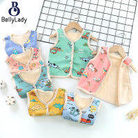 Baby Velvet Vest Cartoon Printing Multi-color Thickened Warm Single-breasted Cardigan Waistcoat【fast】