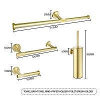 Stainless steel hardware suit toilet towel bar toilet paper holder brushed gold bathroom accessories