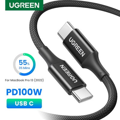 สาย Ugregreen USB C 100W,สำหรับ MacBook Pro Samsung S21ชิป E-Marker ในตัว5A สายเคเบิล Type C แบบสายชาร์จเร็ว