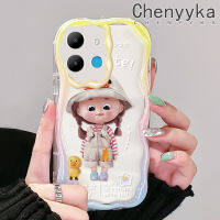 เคส Chenyyka สำหรับ Infinix Smart 6 HD Smart 6 Plus Smart 6 Plus 7เคสการ์ตูนน่ารักรูปเป็ดน้อยเด็กผู้หญิงเนื้อครีมสีสันสดใสขอบคลื่นเคสโทรศัพท์โปร่งใสเคสป้องกันซิลิโคนใส