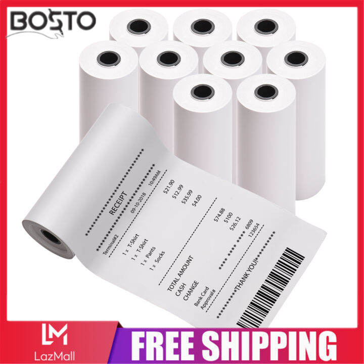 10 Rolls White SelfAdhesive Direct Thermal Paper 76x30mm Printable Sticker Paper BPAFree