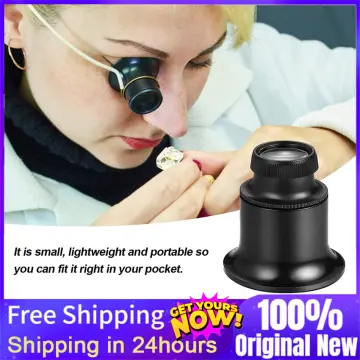 Jewelers Loupe Magnifier with Light 40X Foldable Magnifying Glass for Coins  Diamonds Jewelry Gems Plants Watches Stamps etc 