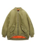 ♕❦♚ Womens O-Neck Loose Bomber Jacket New Oblique Coat Female All-match Jackets