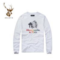 Abercrombie Fitch เสื้อยืดผู้ชาย,เสื้อยืดผ้าฝ้ายผ้าฝ้ายสำหรับวัยรุ่นขนาดใหญ่พิเศษปักลาย