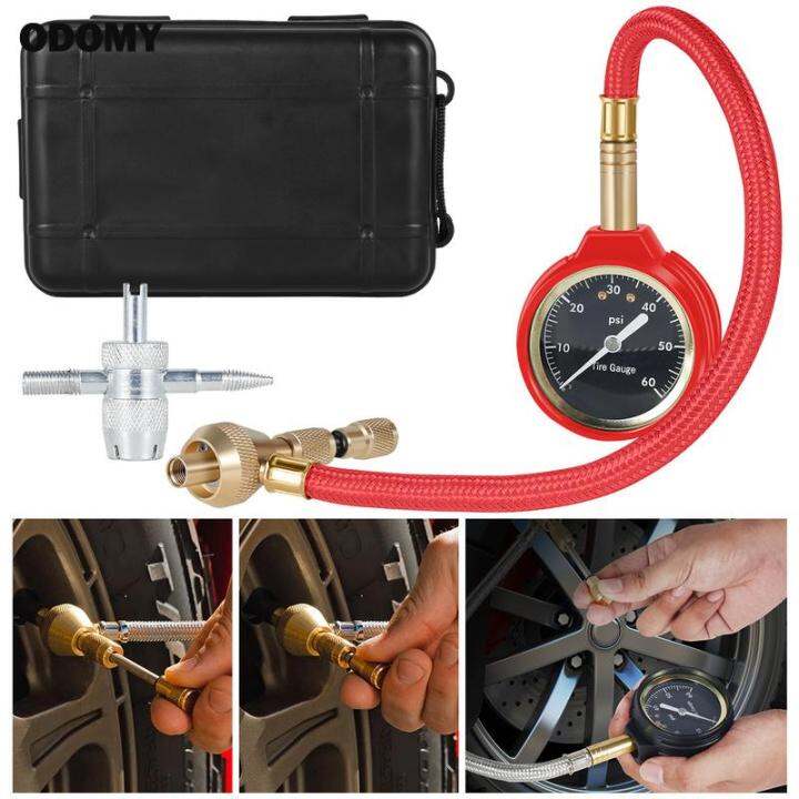 2" Glowing Dial Auto Tire Pressure Gauge Adjustable Tire Deflators with