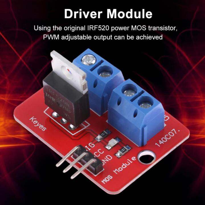 โมดูลไดร์เวอร์-irf520-0-24v-โมดูลปุ่ม-mosfet-ด้านบนบอร์ดสำหรับ-arduino-พายราสเบอร์รี่แขน-mcu