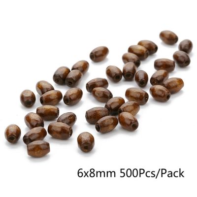 6x8mm 500Pcs/Pack Creative Wooden Oval Bead Bucket Shaped Loose Bead