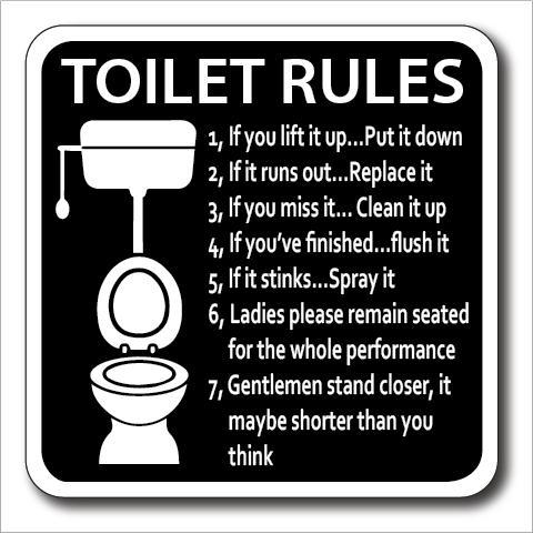 TOILET RULES PP SIGN BOARD 150X150MM | Lazada