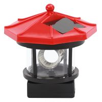LED Solar Powered Lighthouse Rotating Lamps Waterproof Landscape Lights for Garden Courtyard Lawn Yard Outdoor Decor