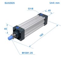 ชุด Su32กระบอกสูบนิวเมติกราวแขวนผ้าขนหนูแบบคู่25-1000ถังอากาศ32จังหวะ Su32x100กระบอกสูบซีรี่ส์ Su