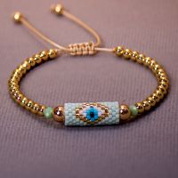 Miyuki Woven Evil Eye Bracelet Handmade Bohemian Bead Ladies Boho Style Summer Pink For Women Fashion Jewelry Men Ibiza Personalized Braided Rvs Color