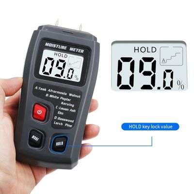 【hot】☞  EMT01 0-99.9  Pins Digital Wood Moisture Humidity Tester Hygrometer Damp Detector Large Display