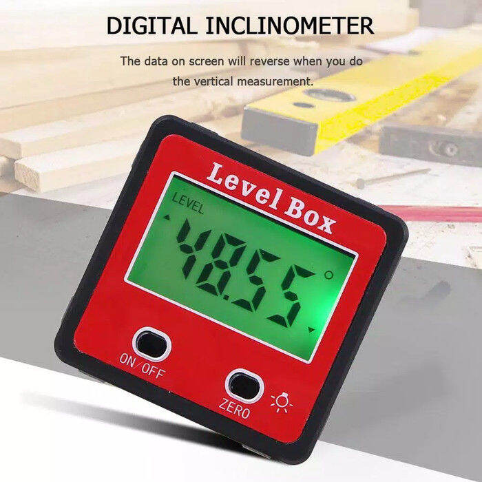 Small Cube Angle Gauge Meter Inclinometer Digital Protractor leve box ...