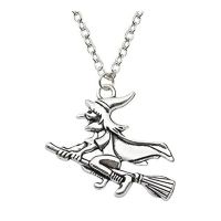 【CW】 Witch on The Broom Pendant Necklace Necklace for Her Fashion Jewelry