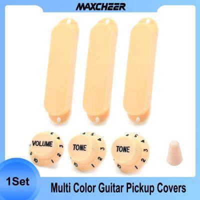 1Set Single Coil Guitar Pickup Covers Plastic Tone volume Speed Control Knob Switch Tip for FD ST Electric Guitar Closed Guitar Bass Accessories