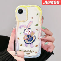 "JIUMOO เคสสำหรับ Realme C30 C33 C31 C30s Narzo 50i Narzo C55 Prime Narzo N55 50A Prime Case การ์ตูนกระต่ายสีม่วงน่ารักเนื้อครีมกันกระแทกแบบใสนุ่มเคสมือถือโปร่งใสลายกล้องถ่ายรูปที่สร้างสรรค์ฝาครอบป้องกันซิลิโคน"