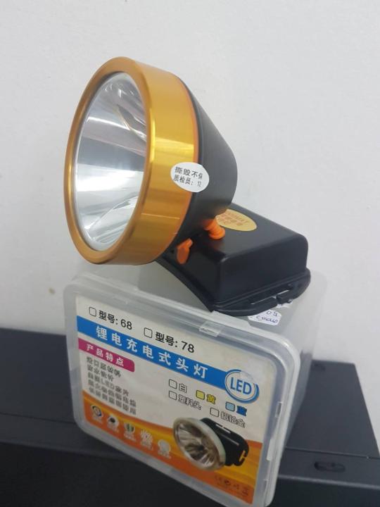 led-ไฟฉายคาดหัว-led-1-หลอด-ให้กำลังไฟ-30วัตต์-แบตเตอรรี่-lithium-แบบชาร์จไฟได้-ไฟส่องกบสีขาว