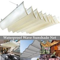 Anti-UV 300D โพลีเอสเตอร์กันน้ำ Telescopic Sun Shade Net Garden Sun Cover ระเบียง Terrace Rainproof Sunshade Sail Canopy-Meqiao ke