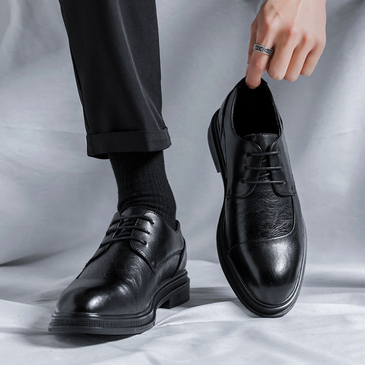 yueteng-รองเท้าหนังลำลองสำหรับธุรกิจสำหรับผู้ชายรองเท้าหนังสีดำสำหรับงานแต่งงานเจ้าบ่าวสำหรับฤดูใบไม้ผลิ-ฤดูร้อน2023