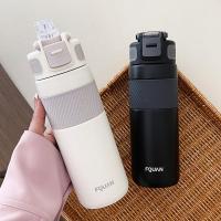 ▩▩ 660ml Large Capacity Double Stainless Steel Thermos Mug With Straw Portable Sport Vacuum Flask Creative Thermal Bottle Tumbler