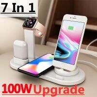 ZZOOI 100W 7 in 1 Wireless Charger Stand Pad For iPhone 14 13 12 11 Apple Watch  Fast Charging Dock Station for Airpods iWatch 8 7 6