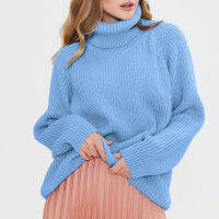 Womens Turtleneck Long Sleeve Sweater Knitted Green Casual Female 2021 Autumn Winter Jumper Elegant Ladies Pullover Sweaters