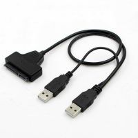 USB 2.0 To SATA 7 15 Pin 22 Pin Adapter Cable for 2.5 inch Hard Disk Drive HDD Dual USB 2.0 to SATA 22Pin