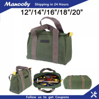 Manooby Multi-Functionผ้าใบกันน้ำเครื่องมือสำหรับงานหนักกระเป๋ากระเป๋าทรงสี่เหลี่ยมมีหูหิ้วสะพายไหล่Toช่างไฟฟ้า