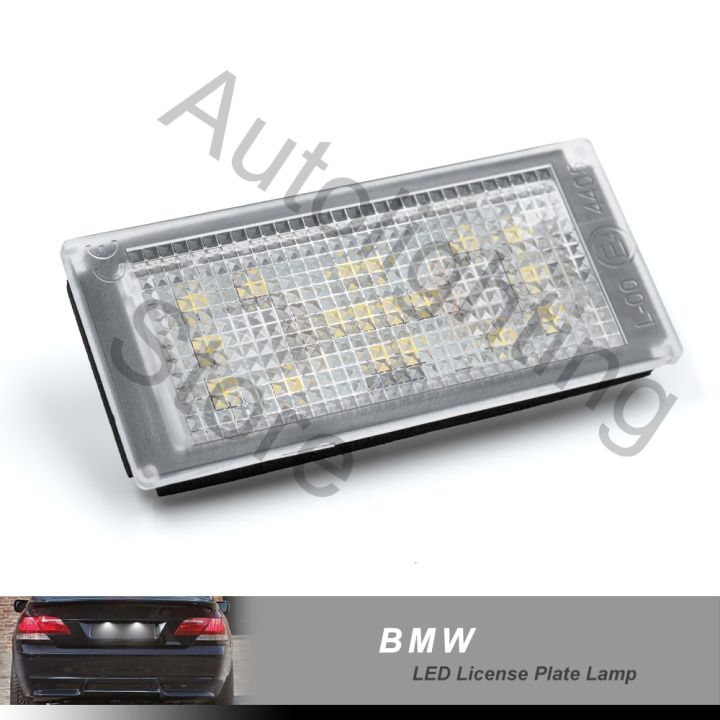 โคมไฟหมายเลขป้ายทะเบียนรถ-led-สำหรับ-bmw-e65-e66-7-series-735i-2006-2008สีขาว12v-canbus-ป้ายทะเบียน2ชิ้นไม่มีข้อผิดพลาด